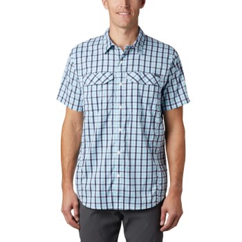 Columbia Silver Ridge Lite Plaid Short Sleeve, Camisa Azul Marino Para Hombre | 706418-ZCA